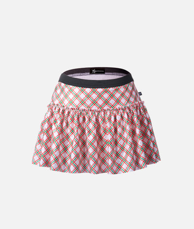 Wrapping Paper Plaid Sparkle Running Skirt