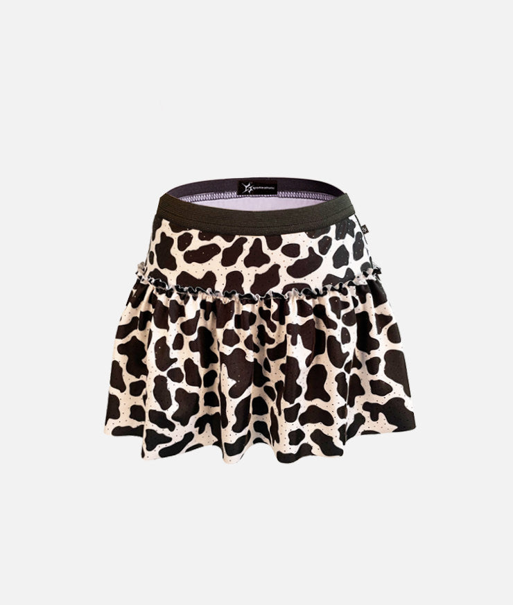 Cow print 2025 running skirt