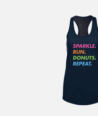 Sparkle. Run. Donuts. Repeat. Performance Tank Top