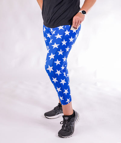 Royal Blue with White Stars Running Crops