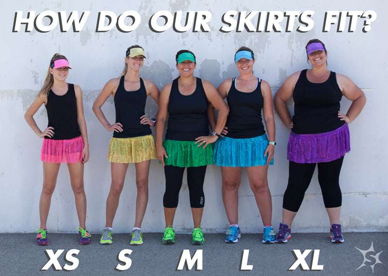 Reflective Geometric Sparkle Running Skirt