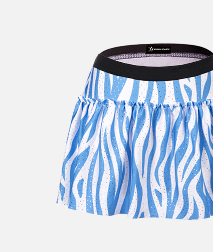 Blue Zebra Sparkle Running Skirt