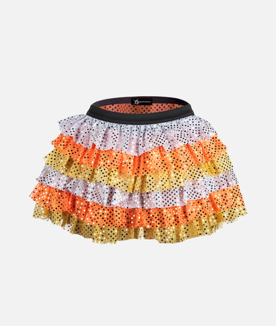 Candy Corn Ruffle Sparkle Running Skirt