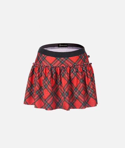 Holiday Plaid Sparkle Running Skirt