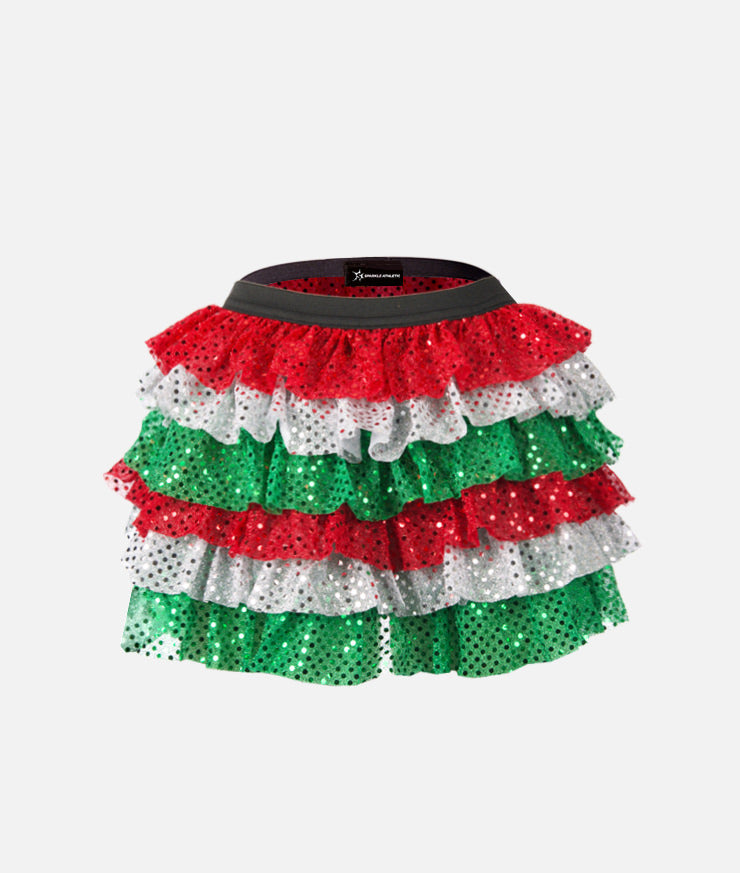 Holiday Ruffle Sparkle Running Skirt