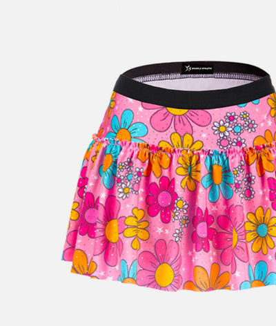 Retro Daisies Sparkle Running Skirt