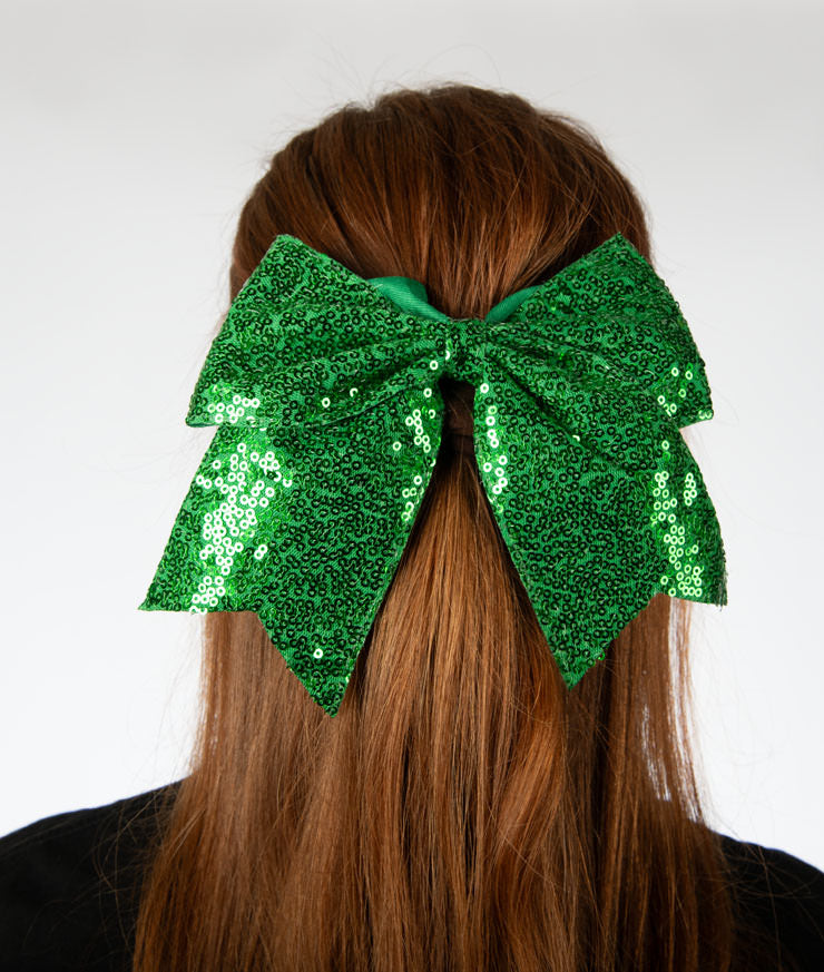 Green Sparkle Hair Bow
