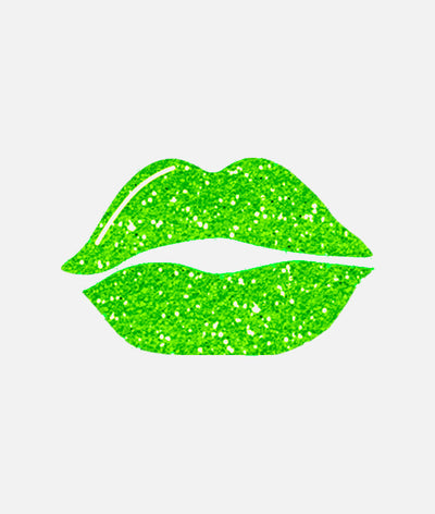 Lime Green Glitter Sparkle Lips