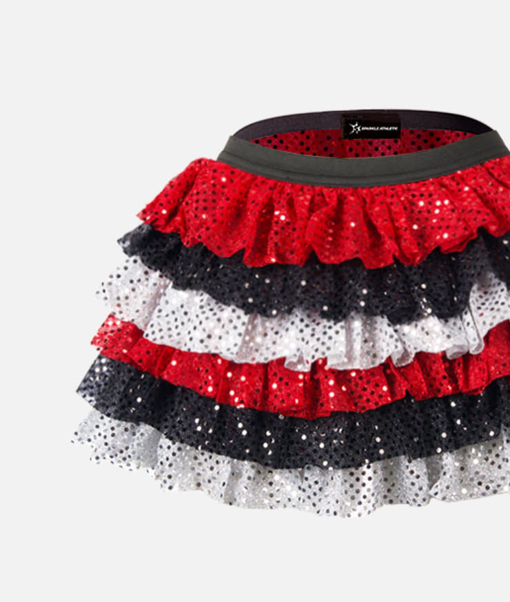 Polka Dot Mouse Ruffle Sparkle Running Skirt