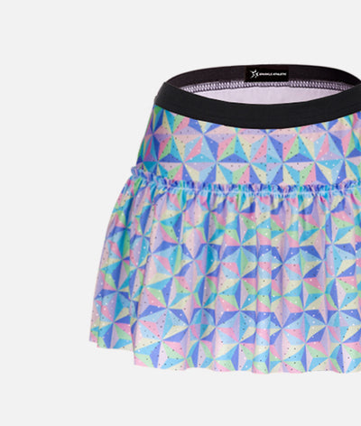 Pastel Geodesic Sphere Sparkle Running Skirt