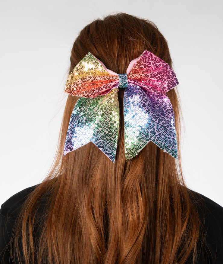 Rainbow Sparkle Hair Bow