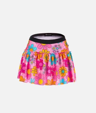 Retro Daisies Sparkle Running Skirt