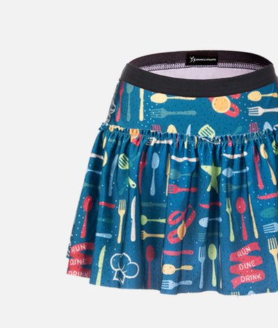 Run Drink Dine Sparkle Running Skirt