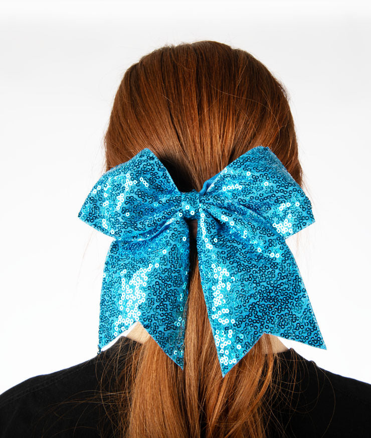 Turquoise Blue Sparkle Hair Bow