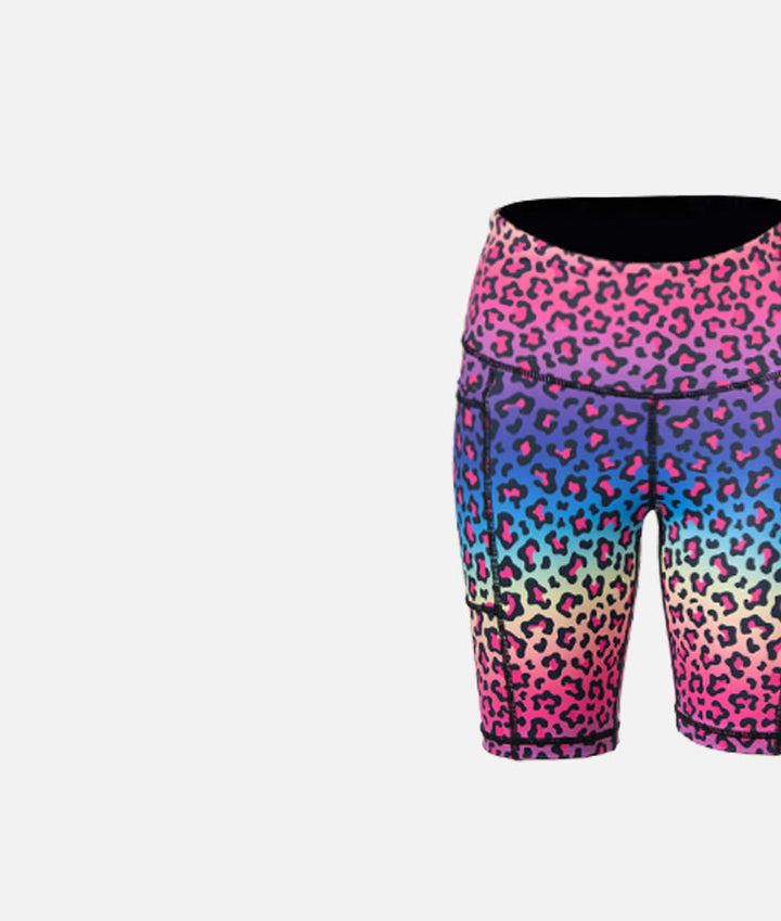 【Praying】Cross pointelle shorts Cheetah Cross pointelle shorts Cheetah