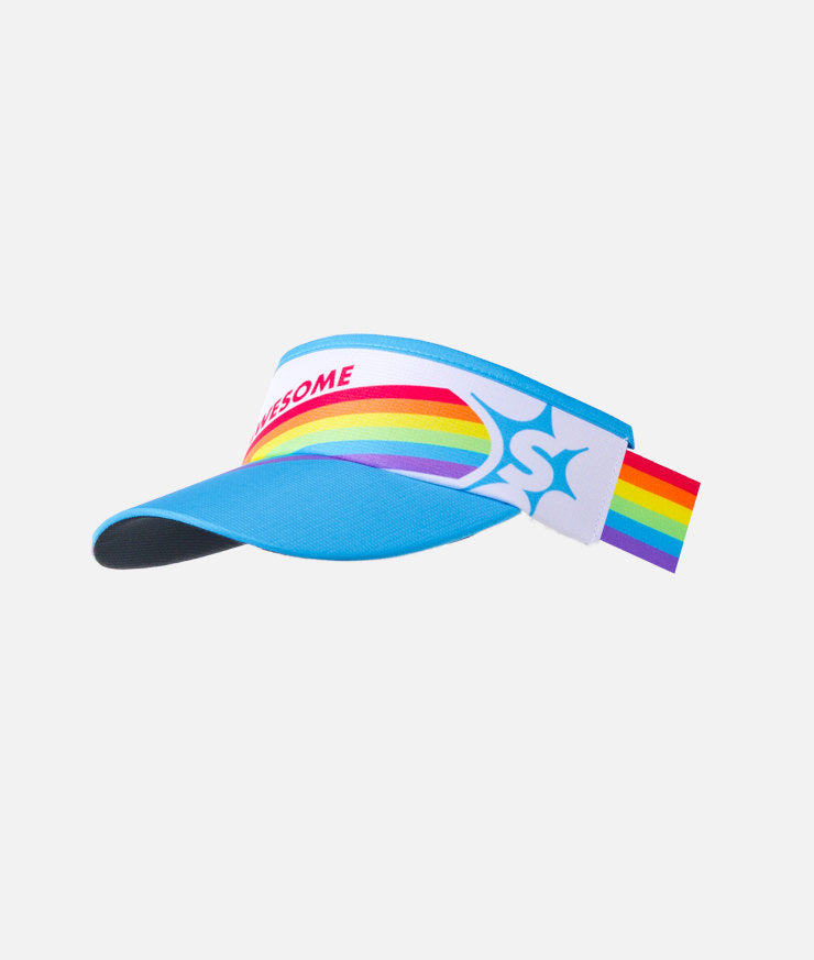 side view Running Visor with Rainbow and Be Awesome