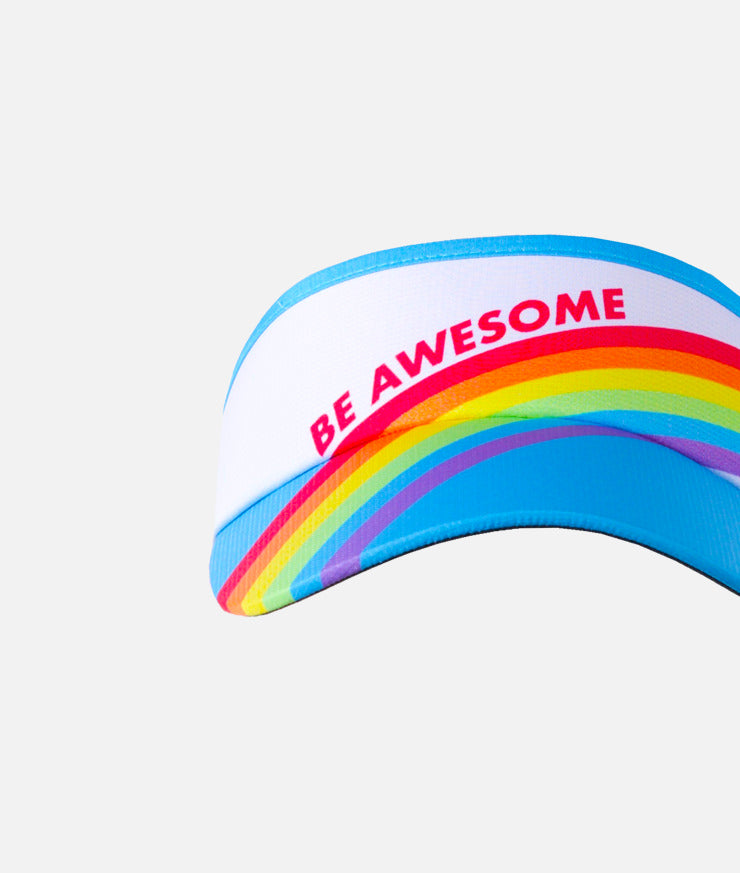 Be Awesome Rainbow Headsweats Running Visor