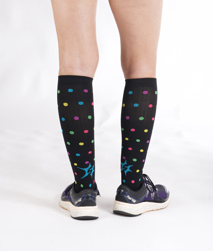 Rainbow Dot Compression Socks