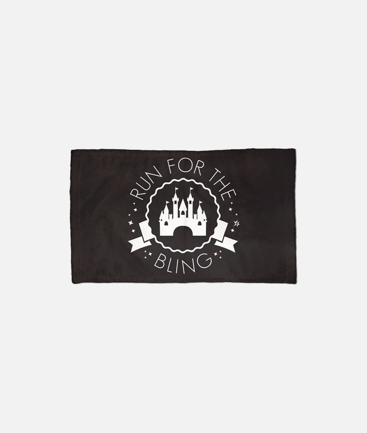 Run For The Bling Black Workout Towel