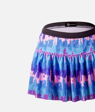 Blue Pink Purple Castle Sparkle Running Skirt
