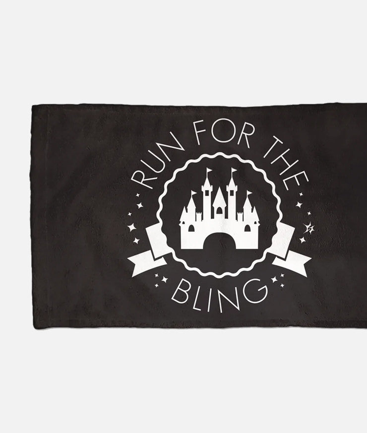 Run For The Bling Black Workout Towel