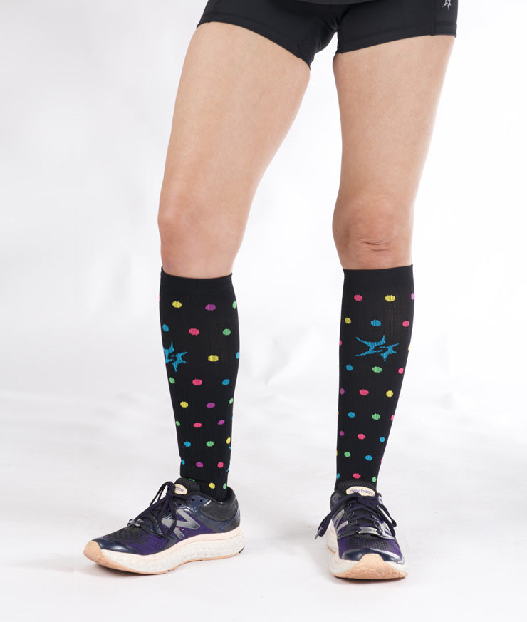 Rainbow Dot Compression Socks