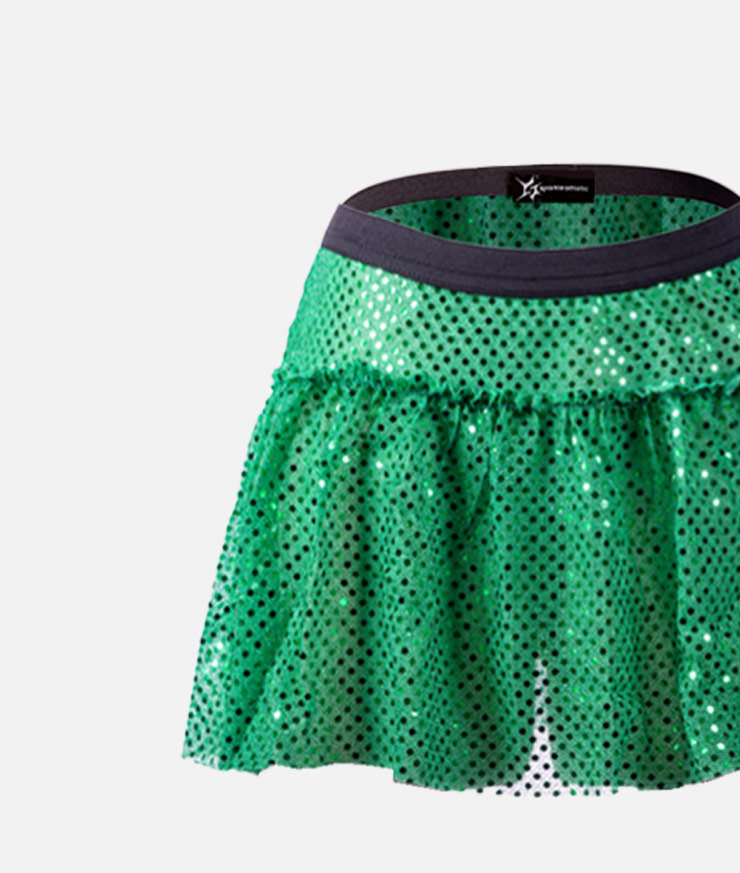 Green Sparkle Running Skirt