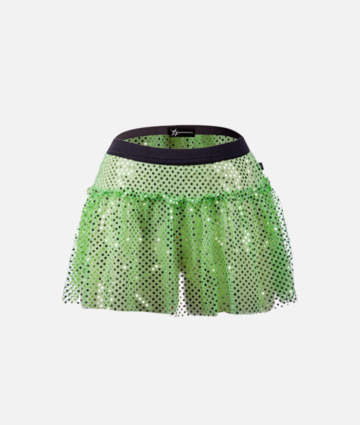 Jr. Lime Green Sparkle Running Skirt