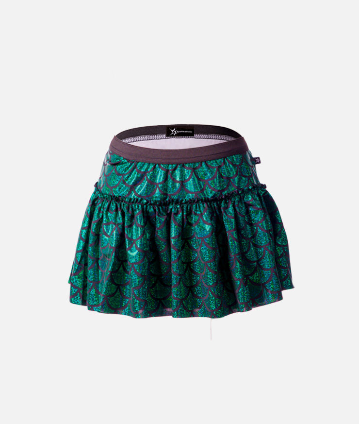 Green Mermaid Sparkle Running Skirt