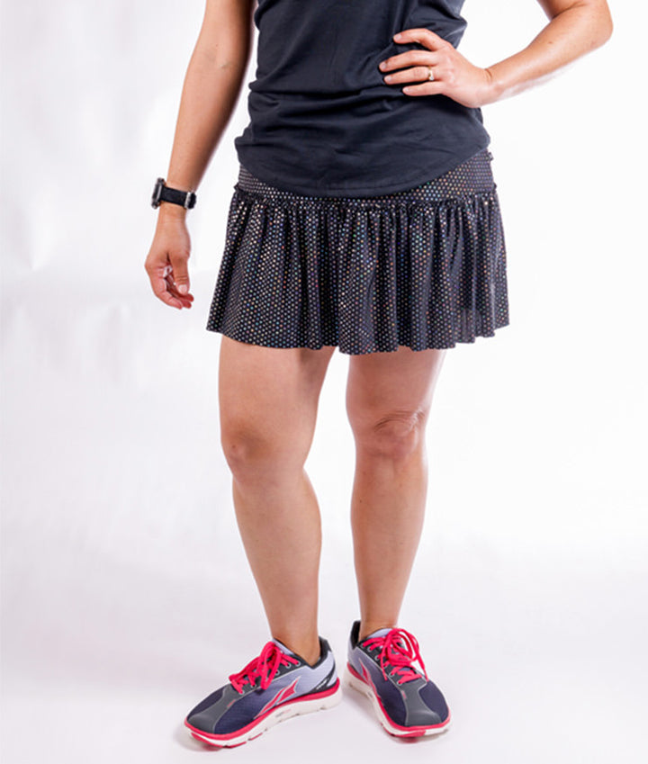 Midnight Black Specialty Sparkle Running Skirt Sparkle Athletic