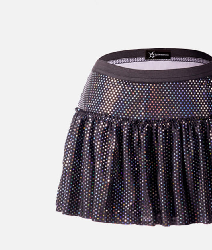 midnight black sparkle running skirt close up