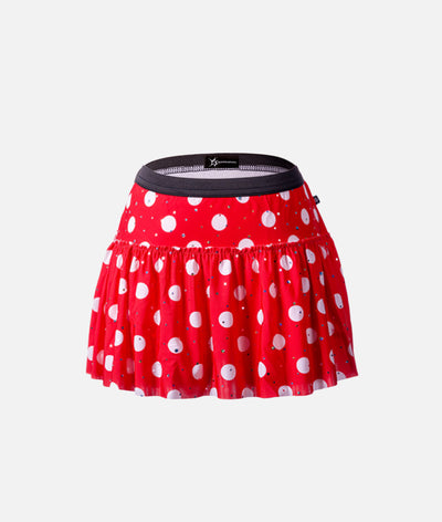 Red with White Polka Dots Sparkle Running Skirt