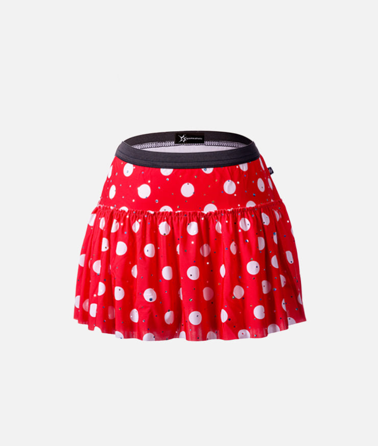 A red skirt with white polka dots best sale