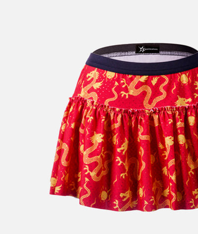 Red Dragon Sparkle Running Skirt