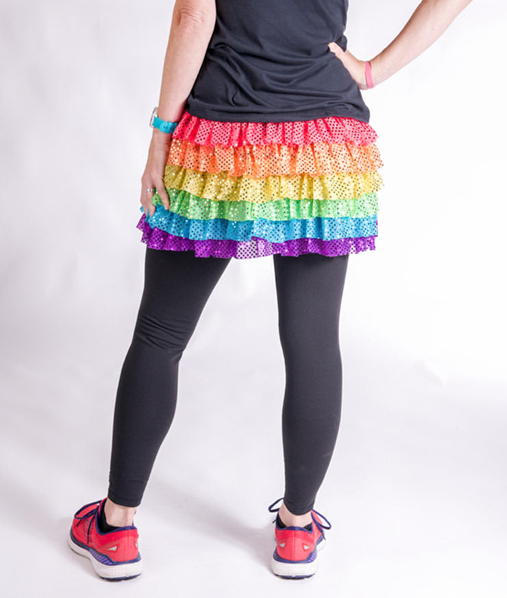 Neon Rainbow Ruffle Sparkle Running Skirt – Sparkle Athletic
