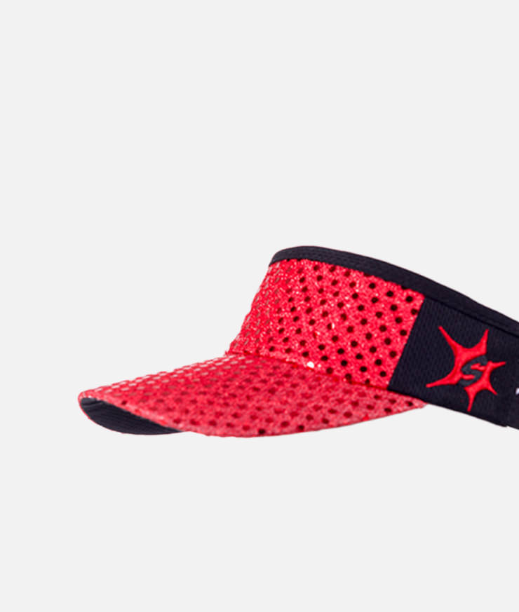 red sparkle Headsweats running visor
