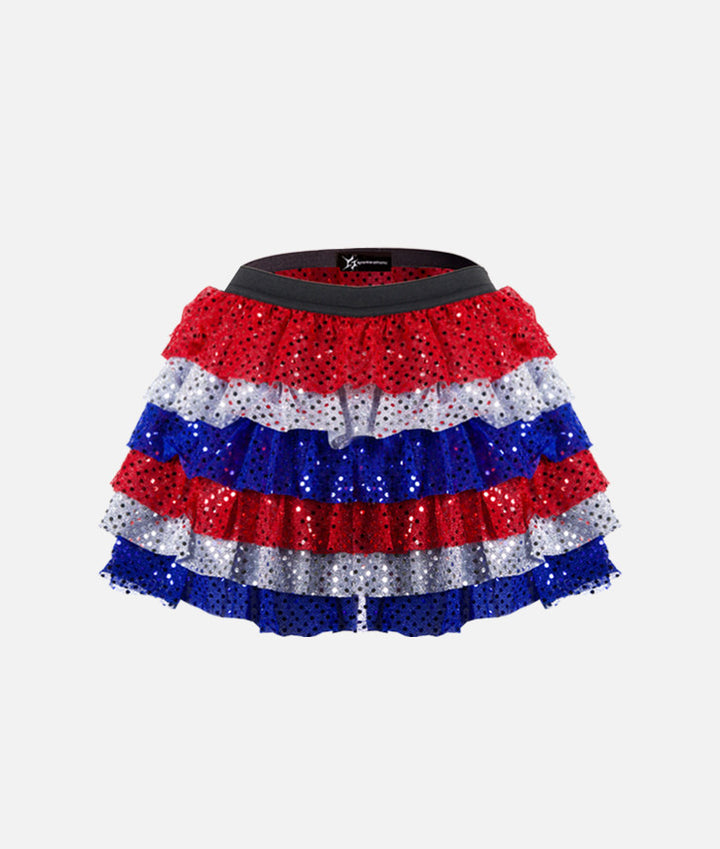 Red, White Blue Ruffle Sparkle Running Skirt – Sparkle Athletic