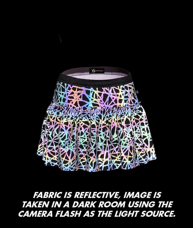 Reflective Geometric Sparkle Running Skirt