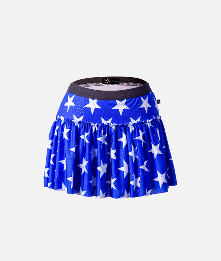 Royal Blue with White Stars Sparkle Running Skirt Sparkle Athletic