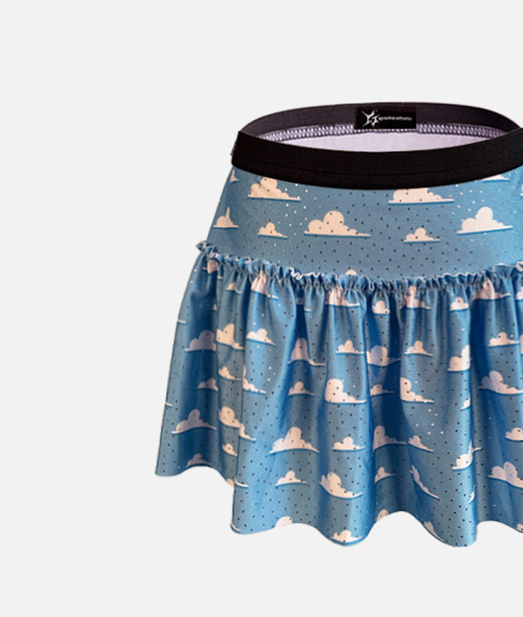 Story Room Clouds Sparkle Running Skirt