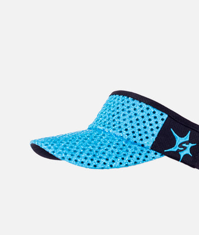 turquoise blue visor with sparkle athletic logo