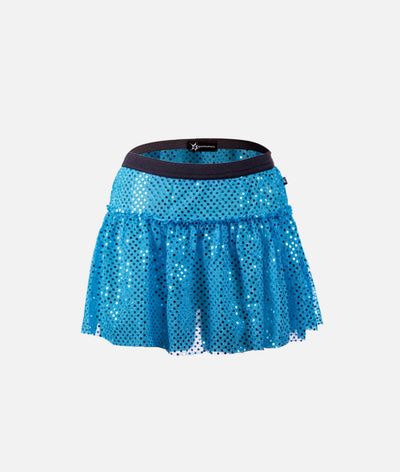 turquoise blue sparkle running skirt front